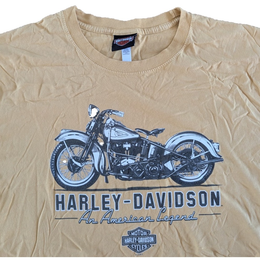 Harley-Davidson T-Shirt Men XL Yellow Orlando Florida Motorcycle Graphic Tee